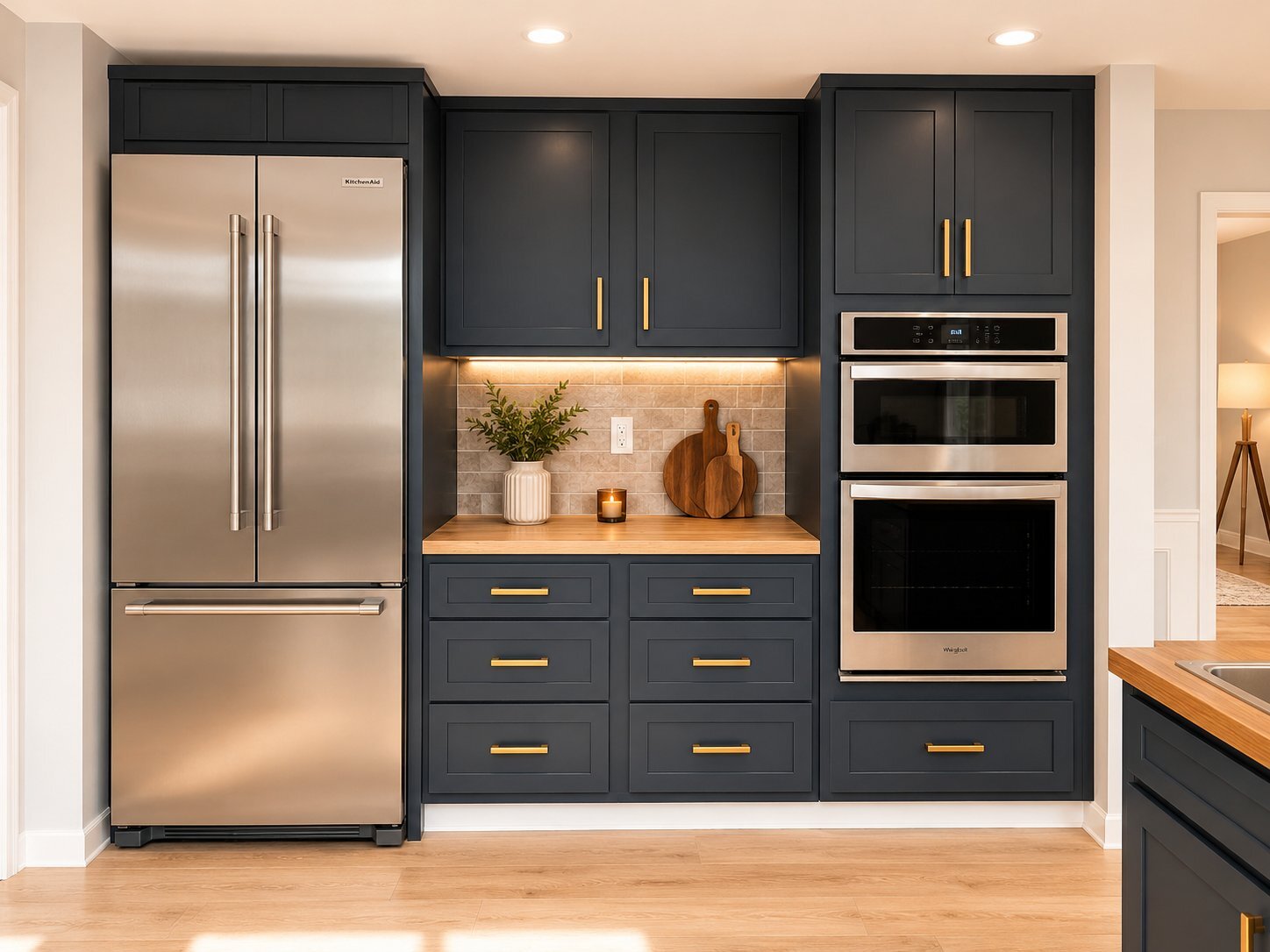 Stevenson MD kitchen island seating detail — open concept kitchen renovation by Precision Remodel LLC